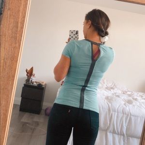 Lole Tee that’s Striped and Sweat Wicking